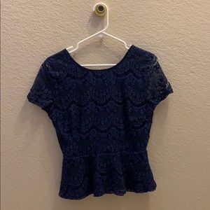 Forever 21 | Navy Blue Peplum Blouse
